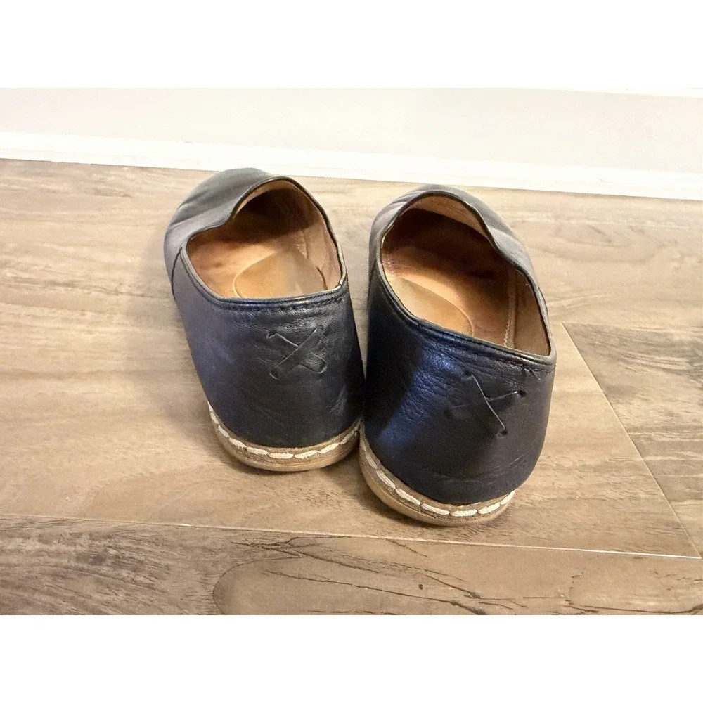 Charix Black Leather Slip On Loafers Flats Minimalist Lagenlook 40 9 Artisan